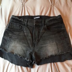 Express Black Distressed Denim Shorts. Worn once